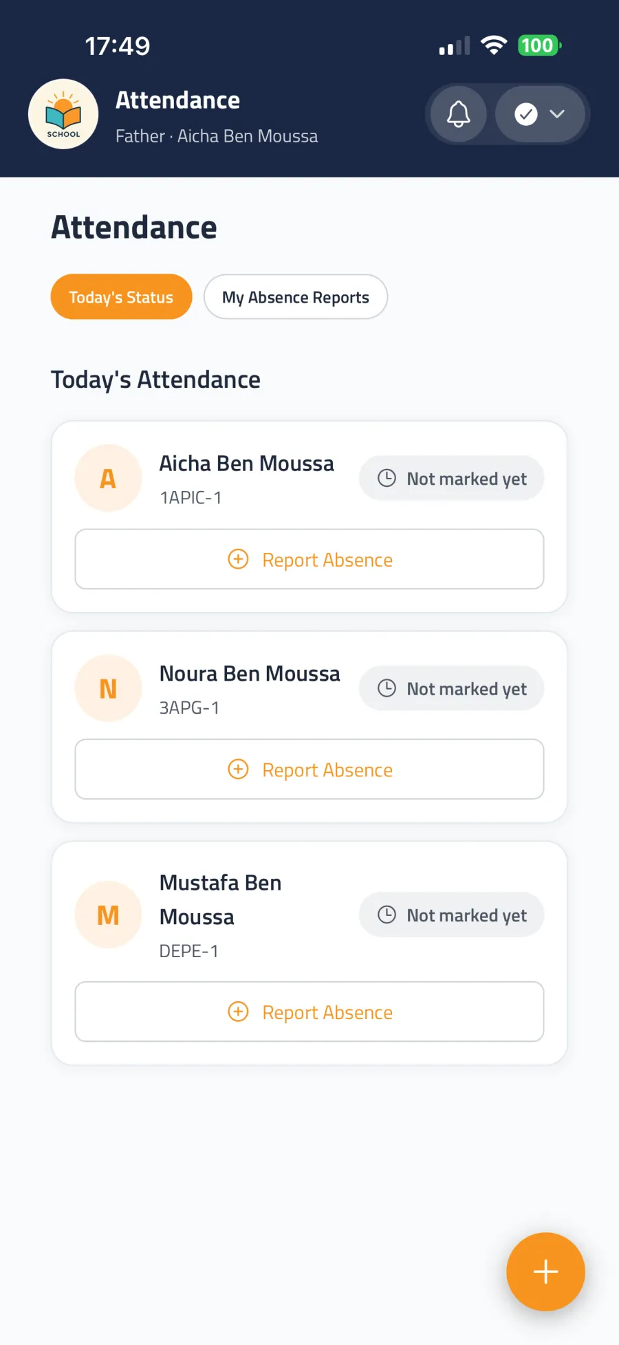 Reporting an absence