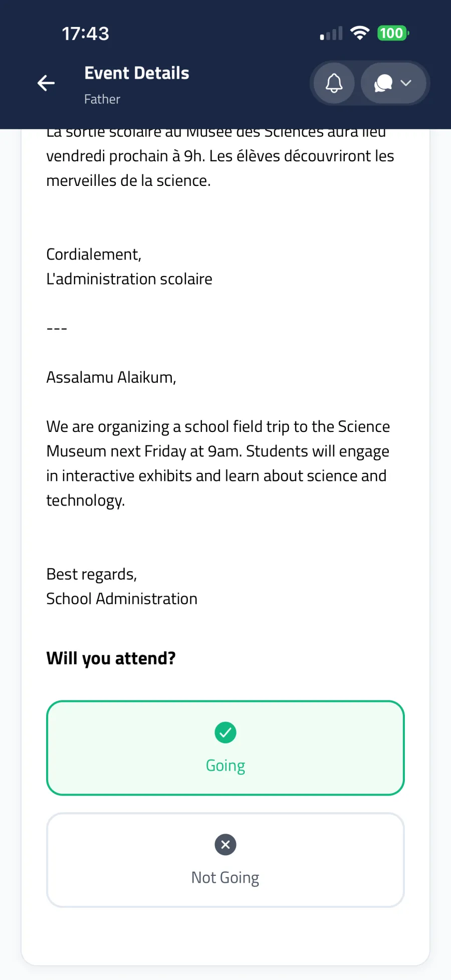 RSVP to an event