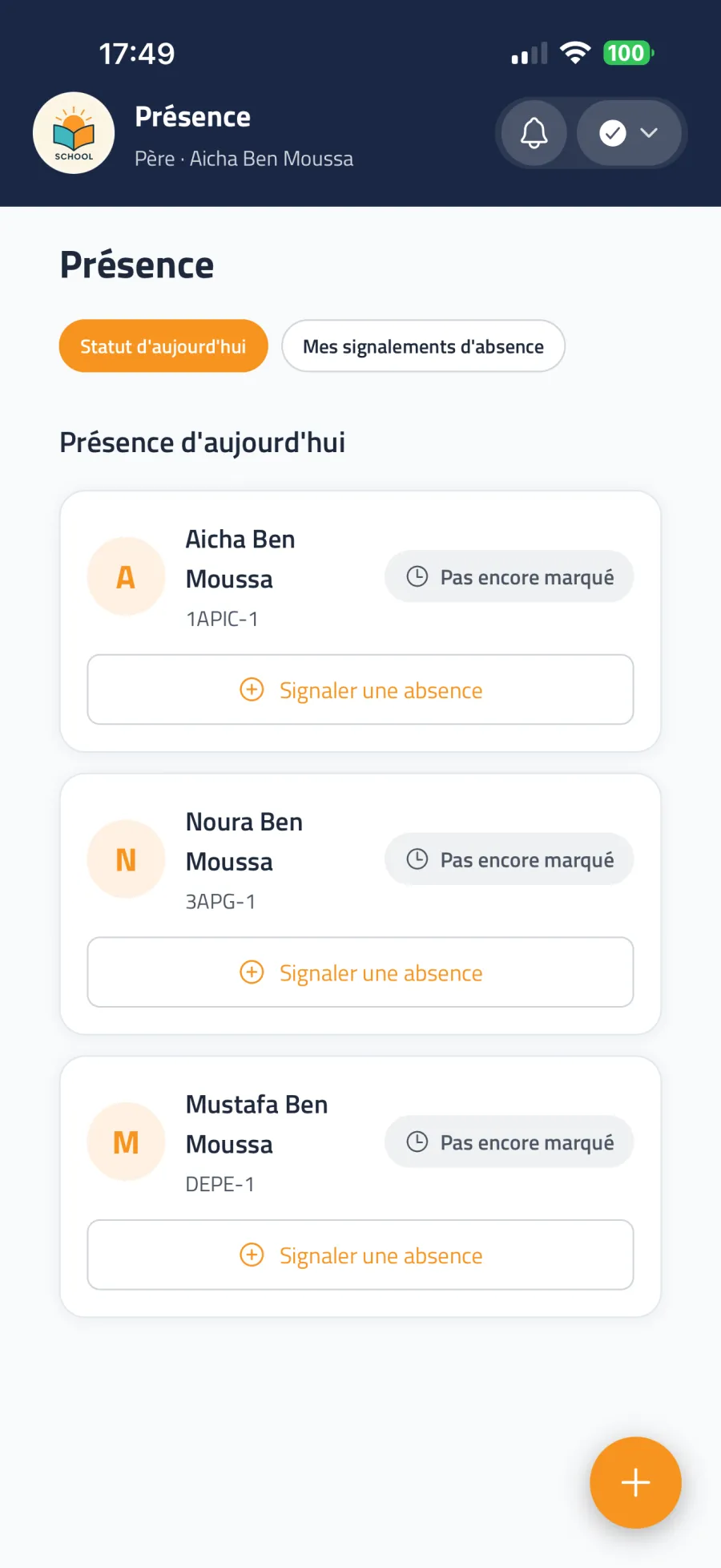Signaler une absence